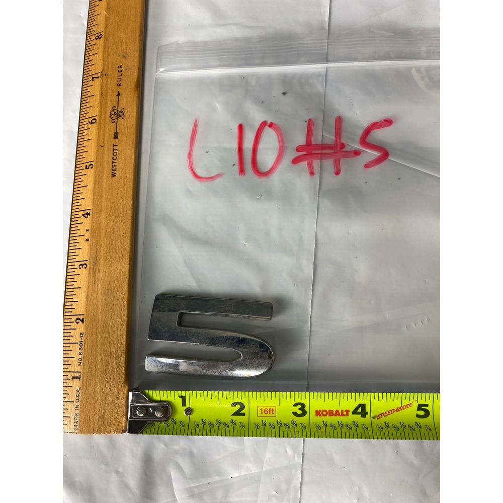 Chrome 5 Number Emblem Badge Nameplate OEM